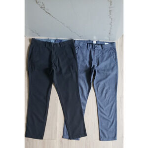 Gap Pant Lot of 2 Men 31x30 Navy Slim Khaki Preppy Herringbone Dress Chino Pants